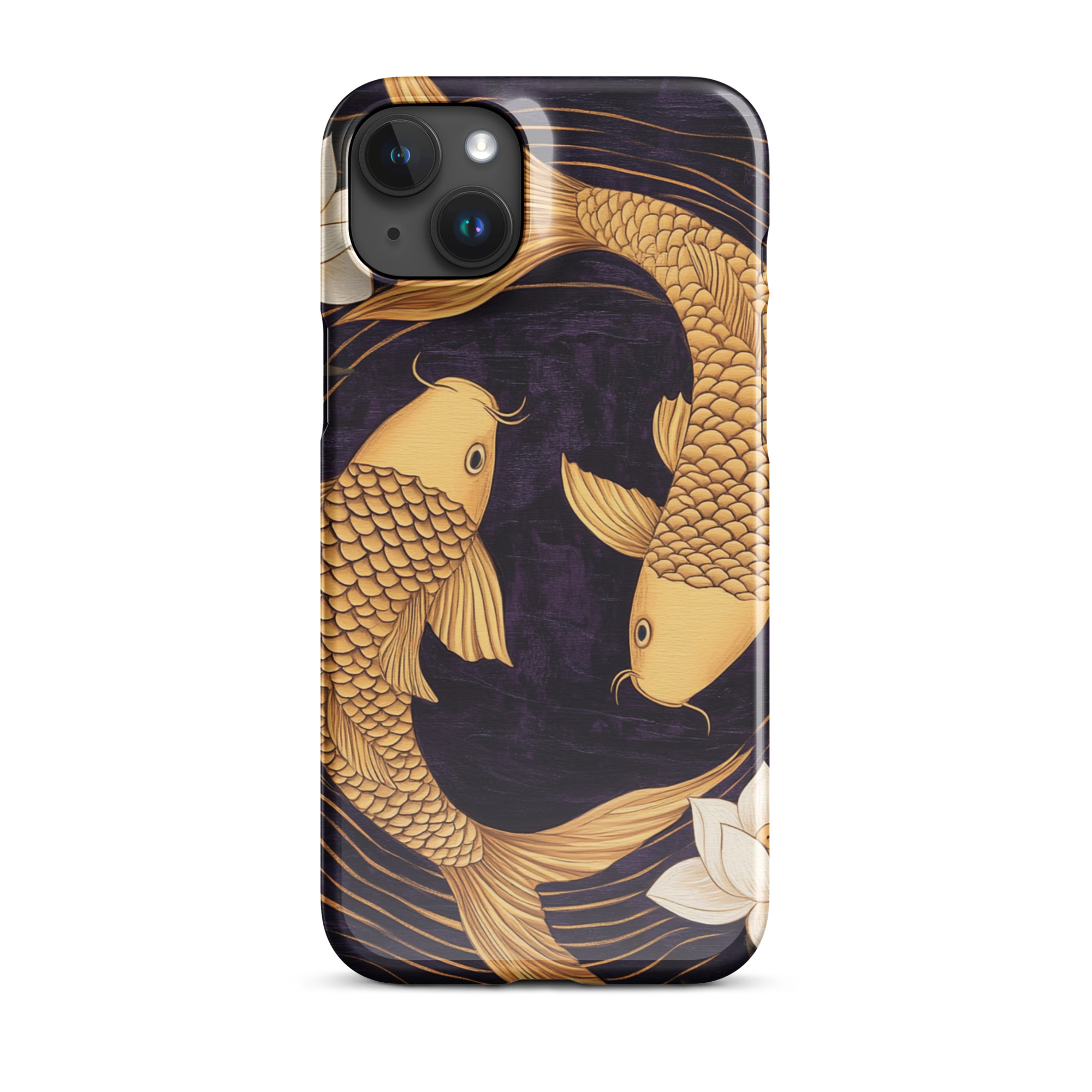 Lucky Koi Fish Golden Fortune Art iPhone Case - Image 2