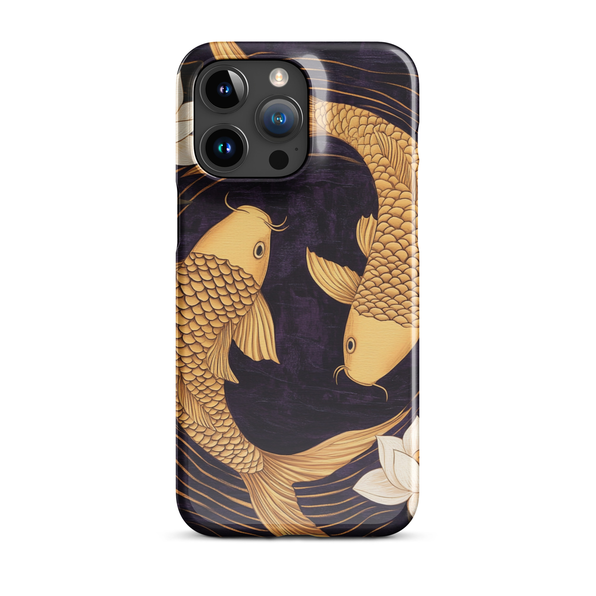 Lucky Koi Fish Golden Fortune Art iPhone Case - Image 4